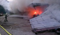 Heuball einer Heutrocknungsanlage fing Feuer