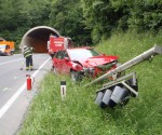 Bad Ischl: vor Tunnelportal gewendet - Frontalcrash verursacht Bad Ischl: vor Tunnelportal gewendet - Frontalcrash verursacht