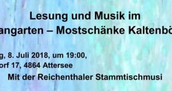 Lesung und Musik im „Hoangarten – Mostschänke Kaltenböck“
