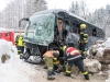 Unfall mit voll besetztem Bus am Pass Gschütt in OÖ