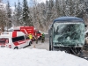 Unfall mit voll besetztem Bus am Pass Gschütt in OÖ