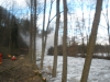 Hochwasser durch Eisstau in Ohlsdorf