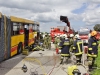 Großeinsatzübung in Ohlsdorf mit Schulbus