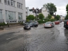 Esplanade Gmunden nach Regenschauer unter Wasser