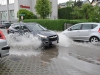 Esplanade Gmunden nach Regenschauer unter Wasser