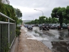 Esplanade Gmunden nach Regenschauer unter Wasser