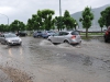 Esplanade Gmunden nach Regenschauer unter Wasser