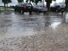 Esplanade Gmunden nach Regenschauer unter Wasser