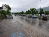 Esplanade Gmunden nach Regenschauer unter Wasser