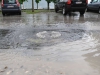 Esplanade Gmunden nach Regenschauer unter Wasser