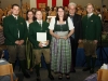 Geehrte Musiker - von links nach rechts: Christoph Wiesenberger (Kapellmeister), Nicole Ahammer (Blasmusikverband), Andreas Knespel (Trompete), Michaela Raffesberger (Saxophon), Hannes Schobesberger (Bürgermeister), Michael Ofner (Obmann)