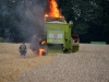 Mähdrescher in Vollbrand - brenzlige Situation in Desselbrunn