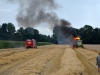 Mähdrescher in Vollbrand - brenzlige Situation in Desselbrunn