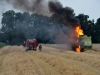 Mähdrescher in Vollbrand - brenzlige Situation in Desselbrunn