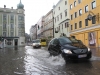 Sintflutartige Regenfälle sorgen für Verkehrsbehinderung in Gmunden 