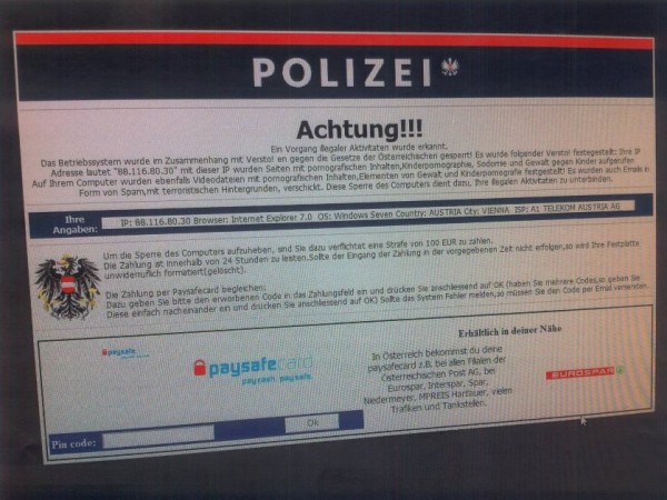 "Polizei-Virus" im Vormarsch - neuen Betrugswelle durch vermeintlich gesperrte Computersysteme | Foto: BMI