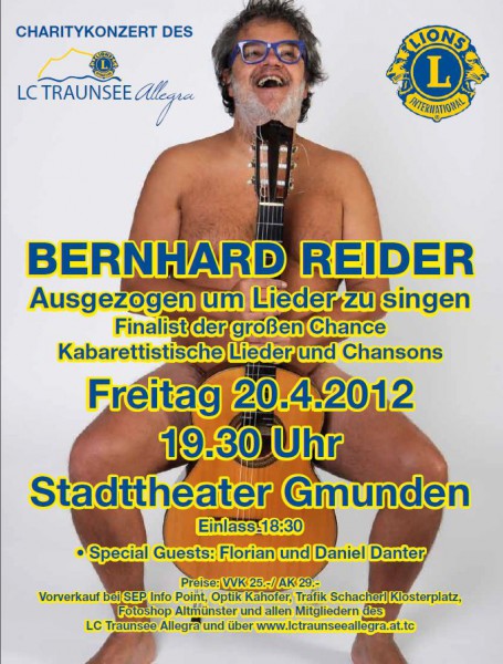 Liedermacher Bernhard Reider erstmals am Traunsee