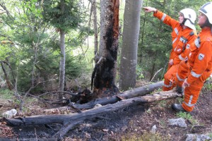 Bad Goisern: Waldbrand am Anzenberg in 1250 Meter Seehöhe
