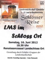 Landesmusikschule Gmunden spielt bei "Schlösserreise 2012" im Renaissancesaal des Landschlosses Ort