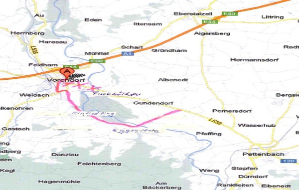 Vorchdorf: großräumige Umleitung auf der L 536 Pettenbacher-Straße