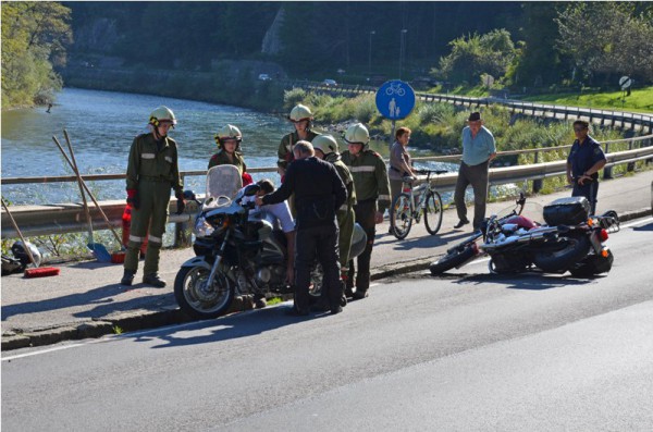 Bad Ischl: Serienunfall unter Bikern auf der B144 | Foto: Wolfgang Spitzbart