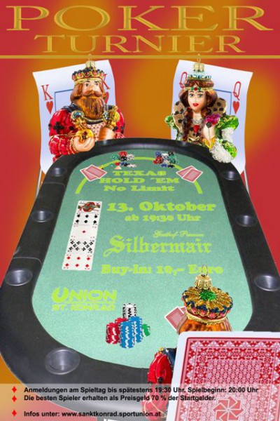 Texas Hold´em No Limit Poker Turnier in St. Konrad