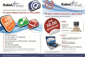 10 Jahre echtes Breitbandinternet über Kabel TV Gmunden