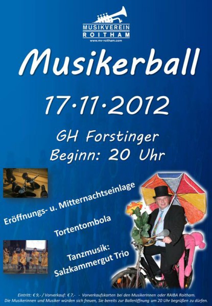 Musikverein Roitham lädt zum Musikerball 2012