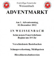 Feuerwehr Weissenbach lädt zum Adventmarkt