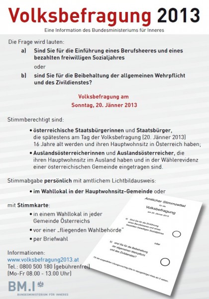 Volksbefragung 2013 - Ihr Wahllokal im Salzkammergut
