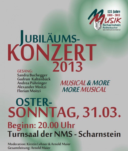 Jubiläumsosterkonzert - 125 Jahre Marktmusik Scharnstein Redtenbacher