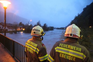 Hochwasser Alarm in Ebensee