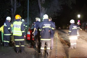 Papiercontainer wurde Raub der Flammen
