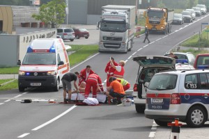 St. Konrad: schwerer Motorradunfall auf der B120