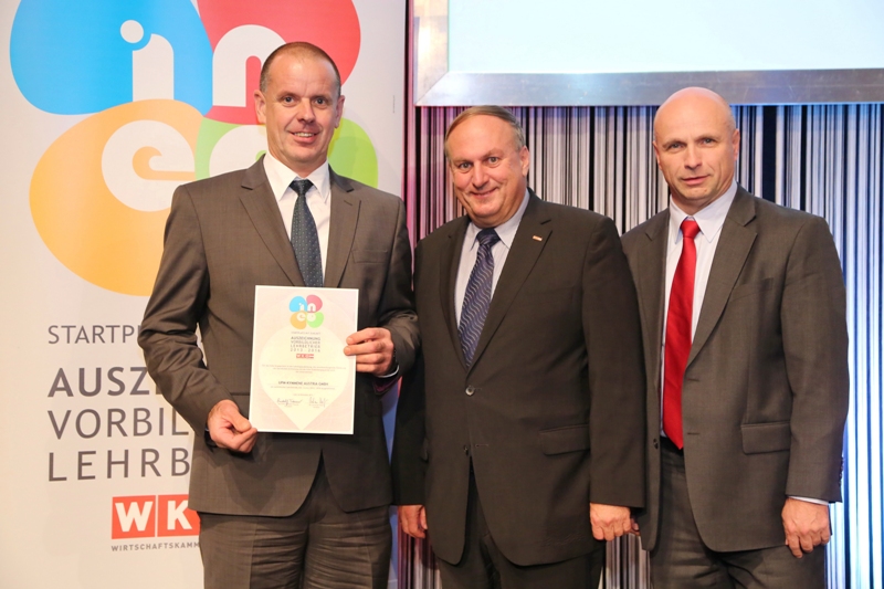 UPM Steyrermühl prämiert als “Vorbildlicher Lehrbetrieb 2013-2016