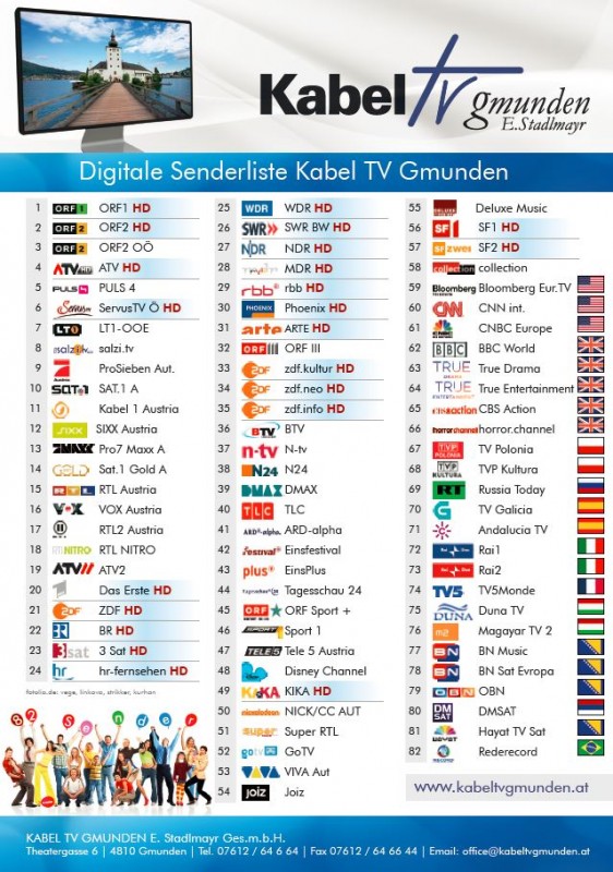 Kabelt TV Gmunden erweitert digitales Senderpaket