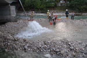 Wasserrohrbruch im Ischlfluss