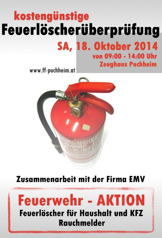 Plakat Feuerlöscherüberprüfung 2014 18.10.2014