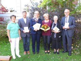 vlnr: PDL Gabriele Hofstätter, PDL Alois Racher, HL Mag. Margit Hollerweger, Sonja Auböck, Sr. Elsbeth Berghammer, Dr. Günter Jakobi