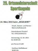 25 .Ortsmeisterschaft Sportkegeln Pinsdorf