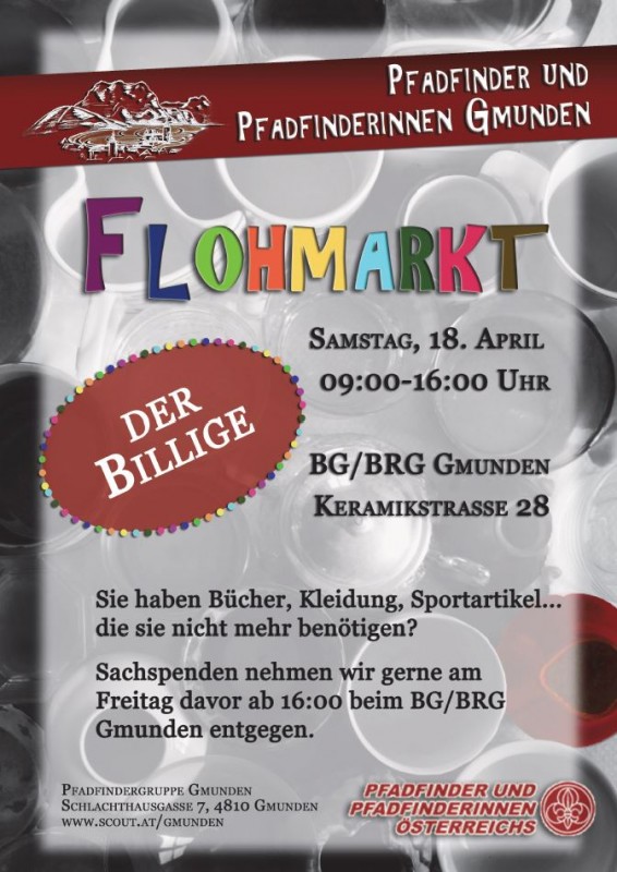 plakatwand_Flohmarkt der Pfadfinder Gmunden