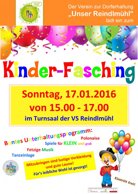 Kinderfasching Reindlmühl 2016