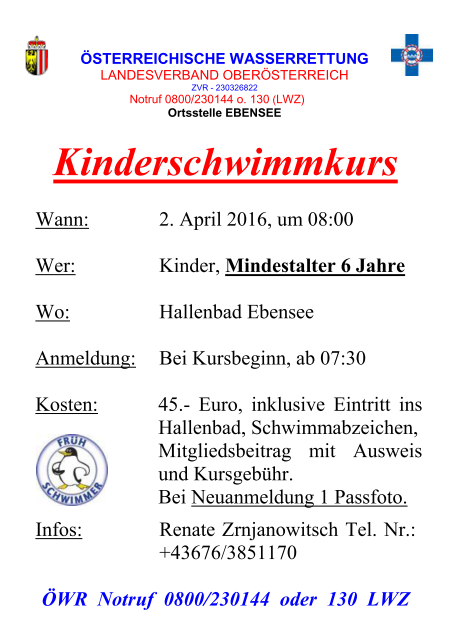 Kinderschwimmkurs