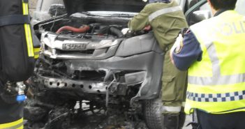 Unfall zwischen LKW und Mofa mit anschließendem Brand