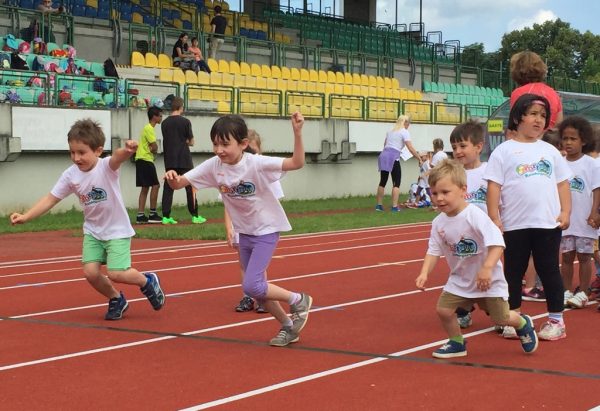 Die Kleinsten des Sportkindergartens waren mit großem Eifer dabei