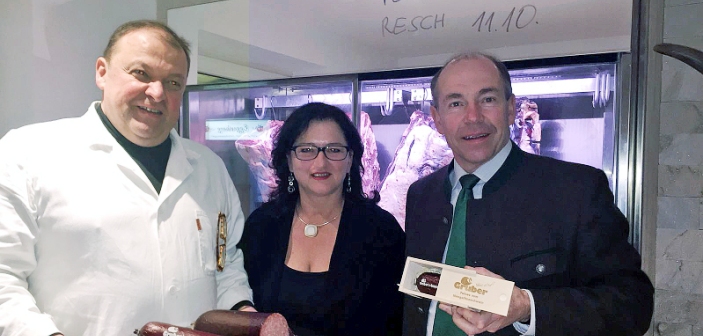 Landesrat Max Hiegelsberger besuchte Fleischerei Gruber aus Gmunden