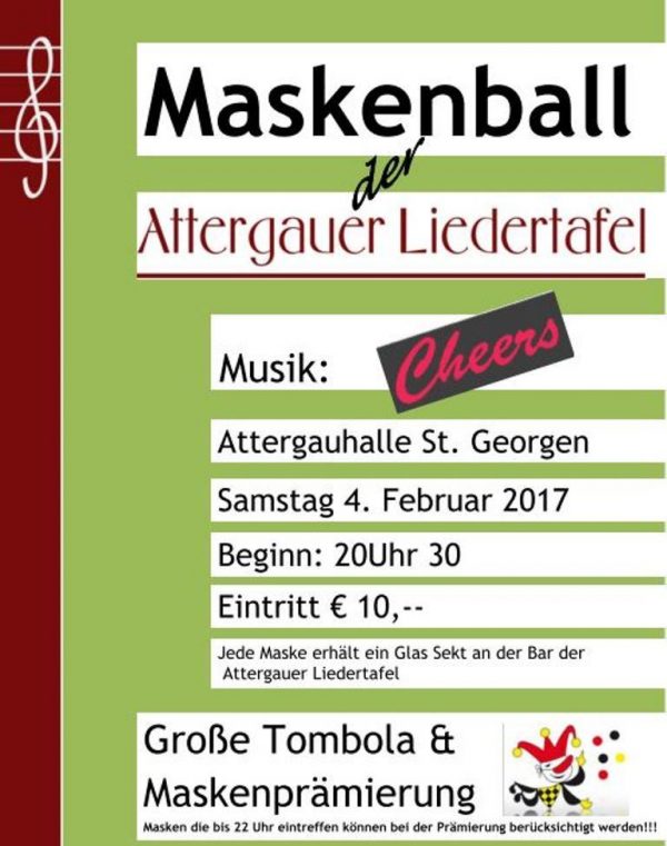 Masken Liedertafelball PLAKAT