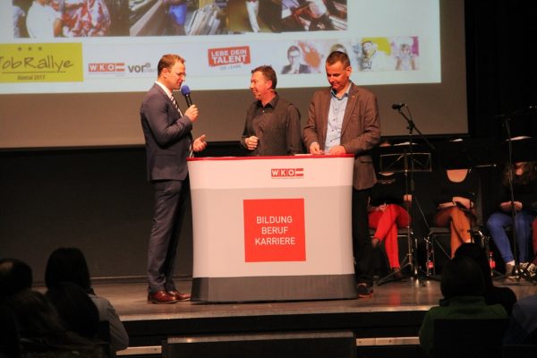 Obmann Martin Ettinger, Moderator Mario Sacher und BST-Leiter Robert Oberfrank