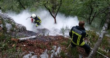 Waldbrand am Fuße des Schafbergs