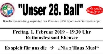 „Unser 28. Ball“ am 1. Februar 2019 in Ebensee